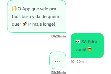 Exemplo de chat no aplicativo